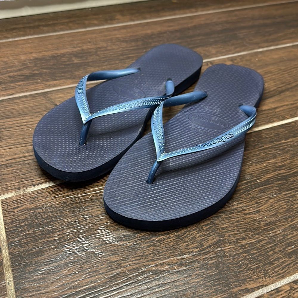 Havaianas Blue Flip Flops Sz 7/8